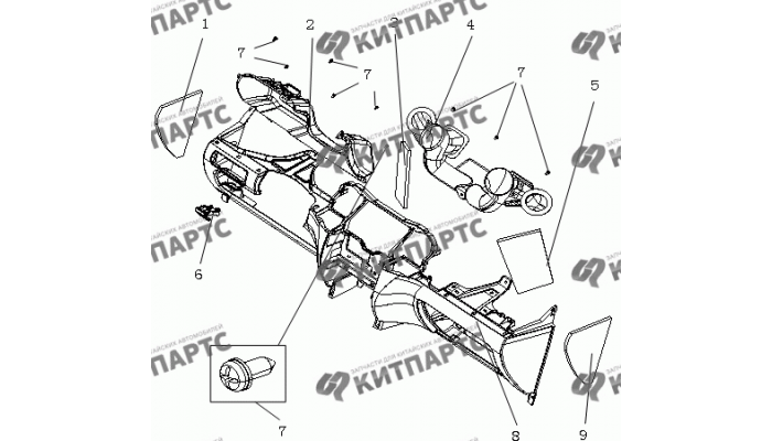 Нижняя крышка панели приборов Geely MK